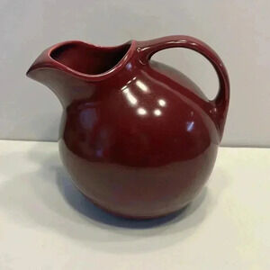 Vintage burgundy Homer Laughlin Harlequin Ball Pitcher
